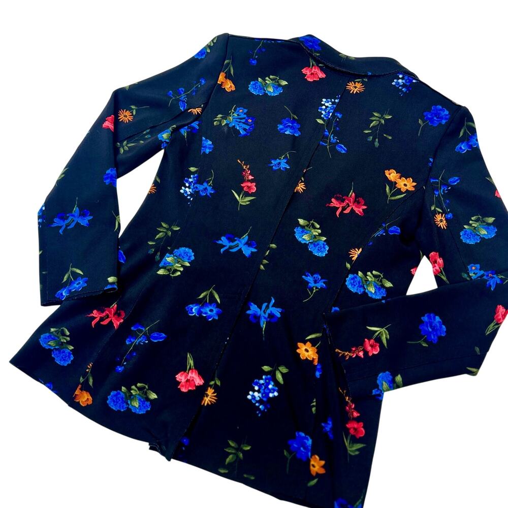 Tahari Floral Blazer Jacket Women’s 4 Black Floral Career Office Siren Botanical - Picture 3 of 16
